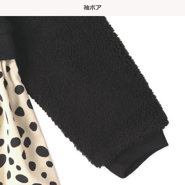 西松屋 ELFINDOLL 耳付きフード袖ボアダルメシアン切り替え長袖ワンピース 正規品