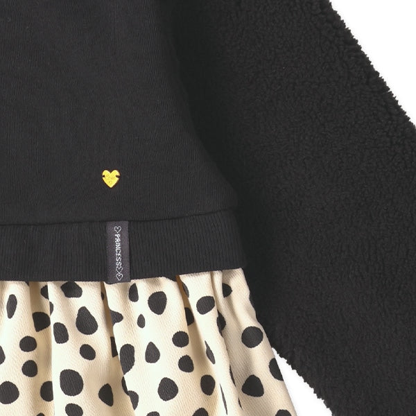 西松屋 ELFINDOLL 耳付きフード袖ボアダルメシアン切り替え長袖ワンピース 正規品