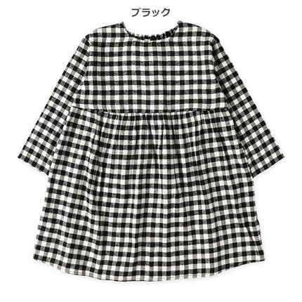 西松屋 ELFINDOLL 先染めチェック長袖ワンピース 正規品