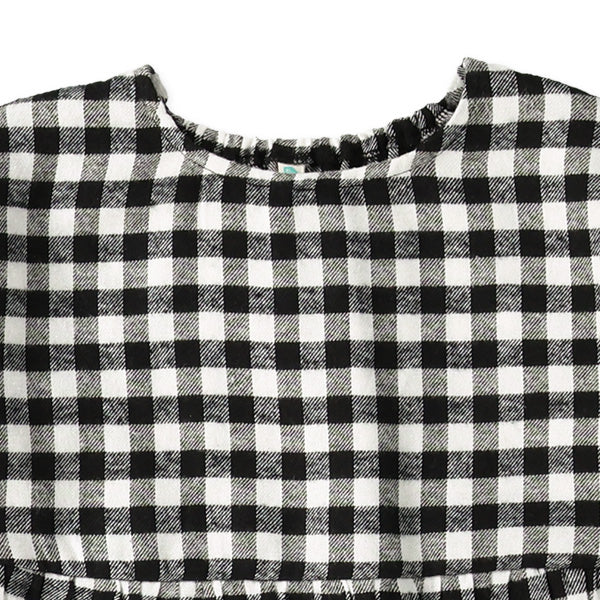 西松屋 ELFINDOLL 先染めチェック長袖ワンピース 正規品