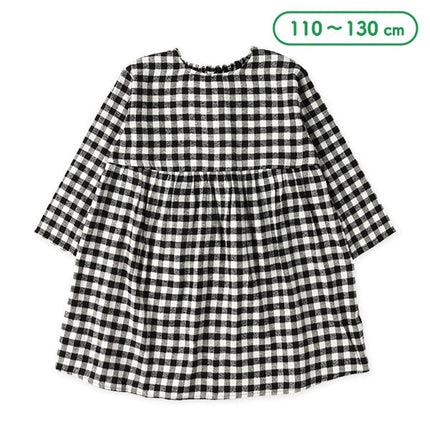 西松屋 ELFINDOLL 先染めチェック長袖ワンピース 正規品