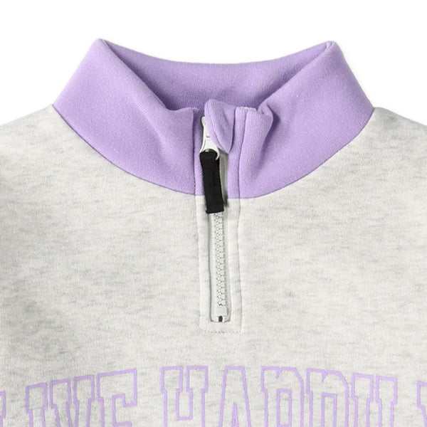 西松屋 裏起毛ハーフジップロゴ長袖ワンピース 正規品