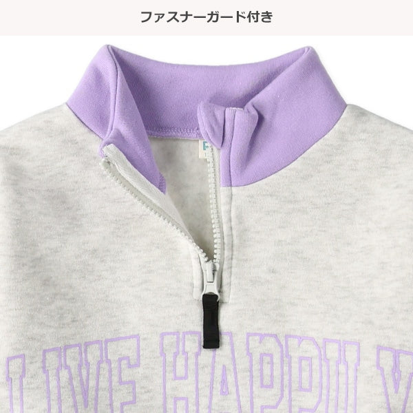 西松屋 裏起毛ハーフジップロゴ長袖ワンピース 正規品