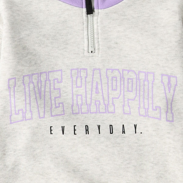 西松屋 裏起毛ハーフジップロゴ長袖ワンピース 正規品