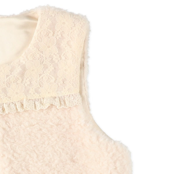 西松屋 ELFINDOLL レースボアベスト＆花総柄長袖ワンピースセット 正規品