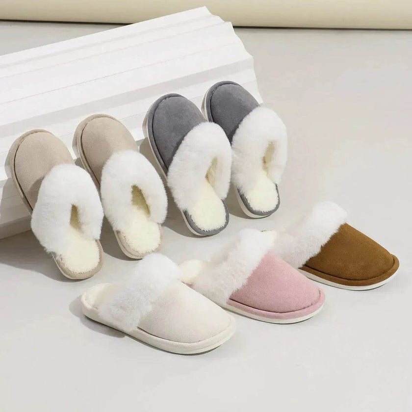 Winter Warm Plush Slippers for Women and Men, Non-Slip Fuzzy House Shoes