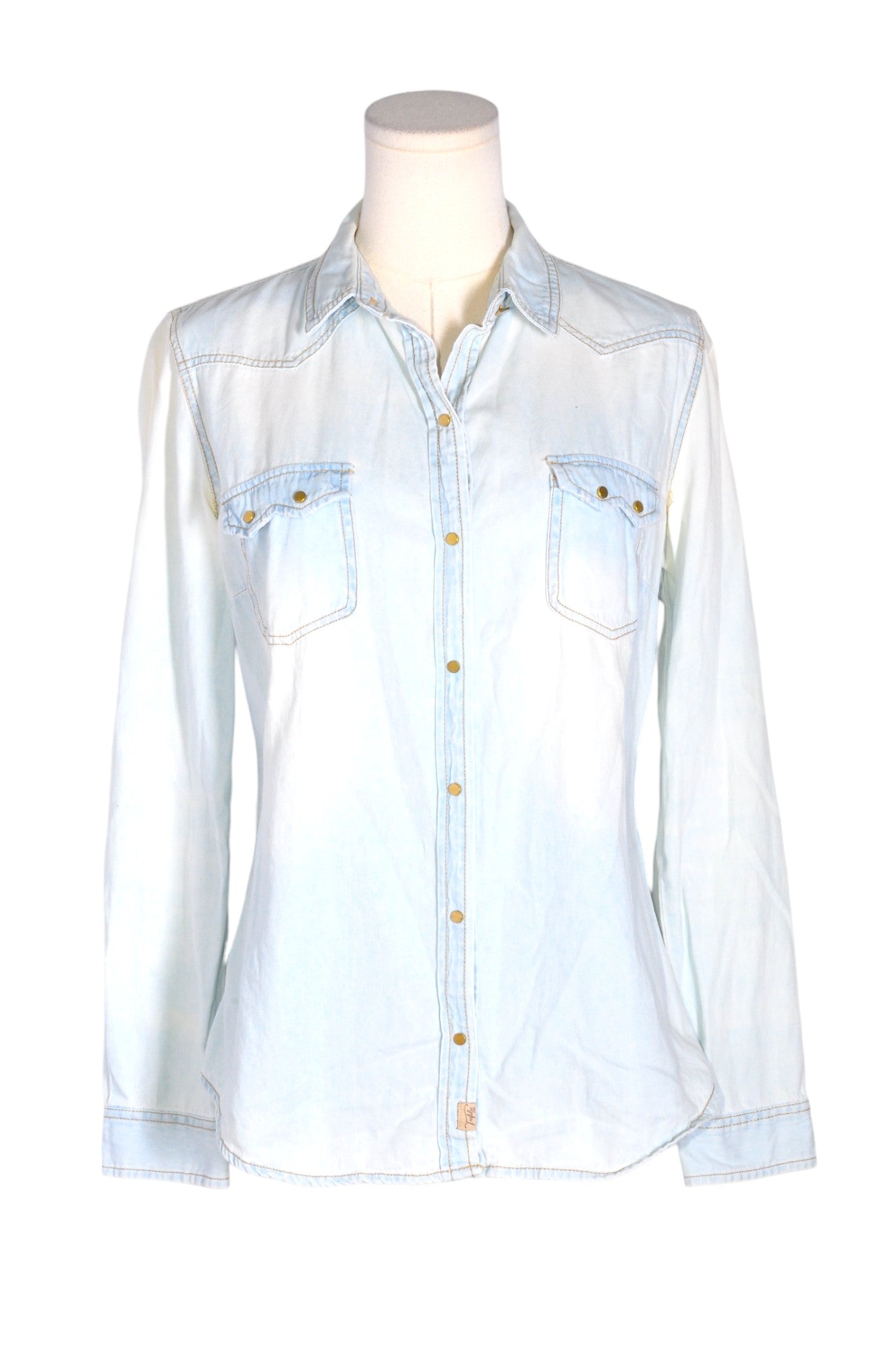 ZARA Women Denim Tops Regular fit in Blue - M
