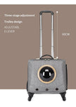 Rolling Pet Carrier Suitcase with Trolley Handle & Breathable Window