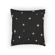 Starry Night Sparkle Woven Pillow | Black Cross-Stitch Stars