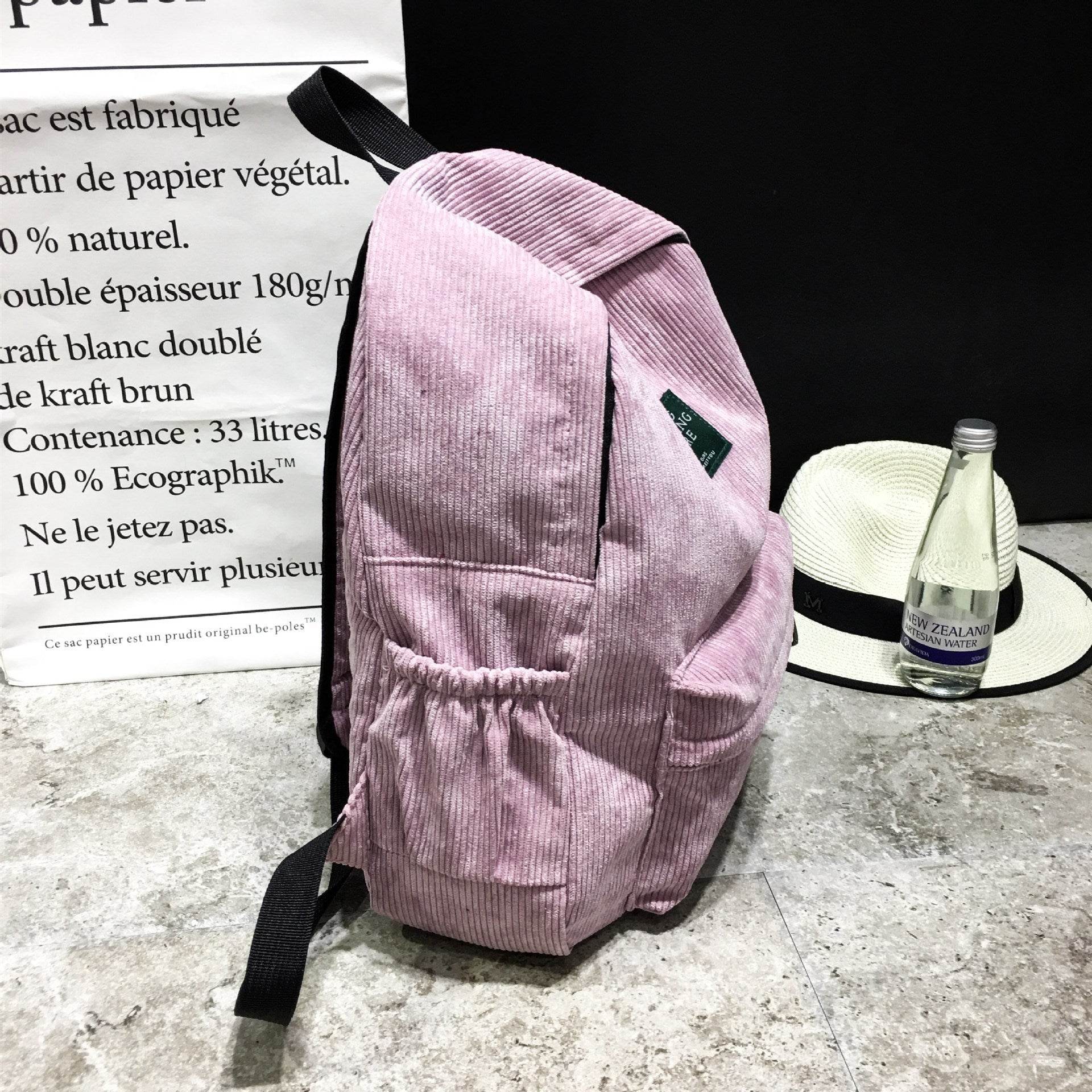 Mini School Bag Corduroy Small Canvas Backpack
