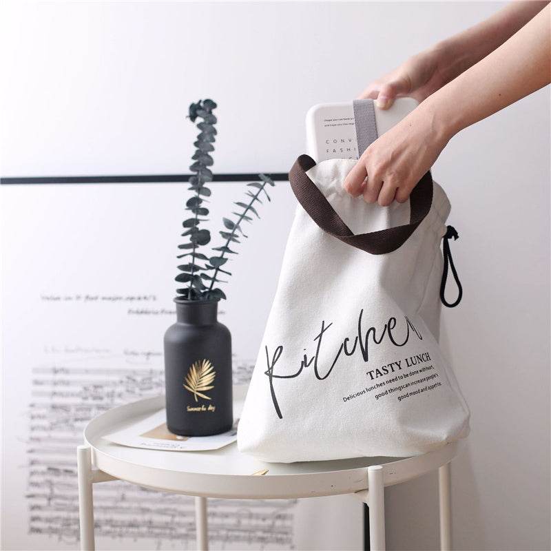 Women Drawstring Tote Lunch Bag
