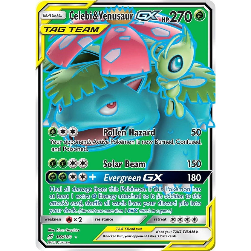 Celebi & Venusaur GX (Full Art) (159/181) (SM9)