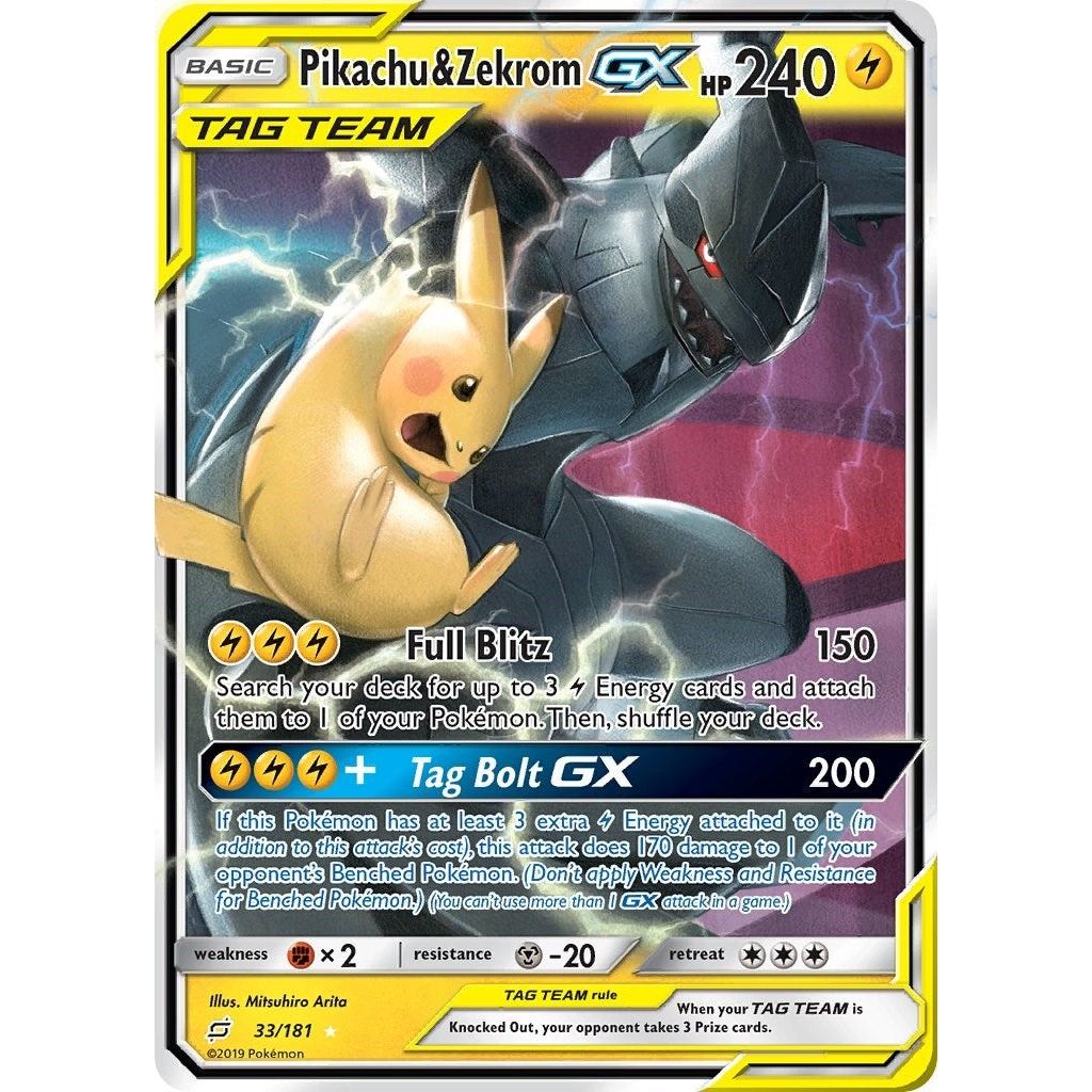 Pikachu & Zekrom GX (33/181) (SM9)