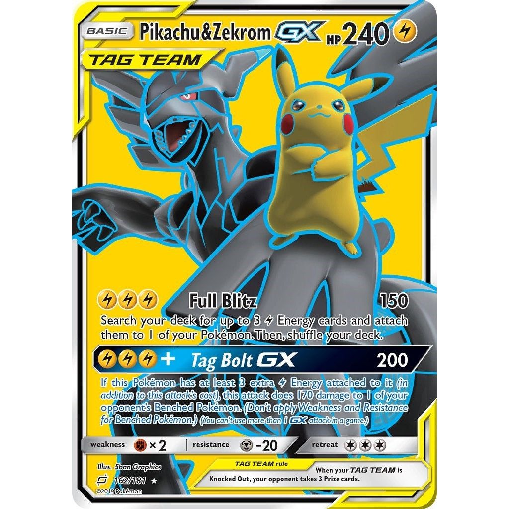 Pikachu & Zekrom GX (Full Art) (162/181) (SM9)