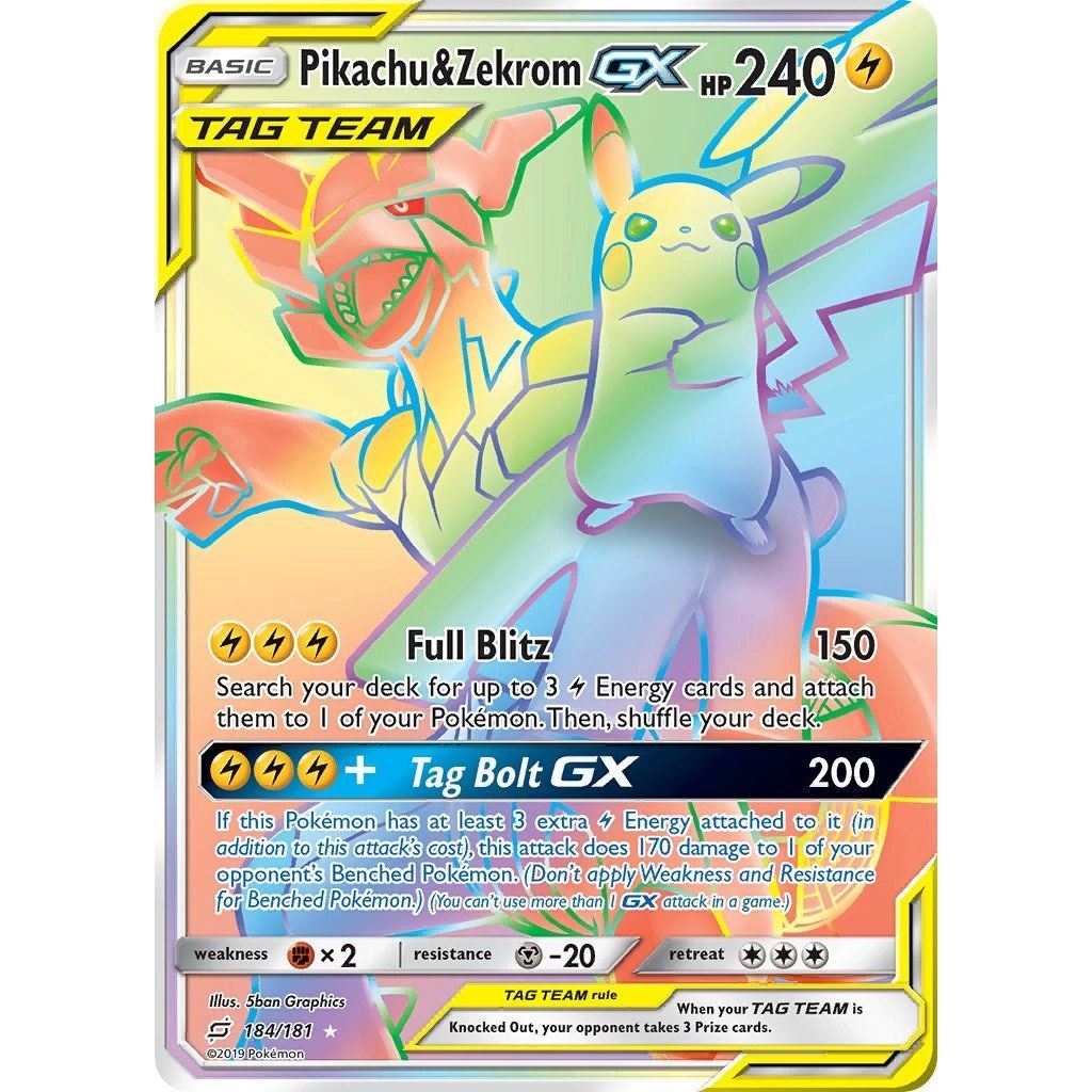 Pikachu & Zekrom GX (Secret) (184/181) (SM9)