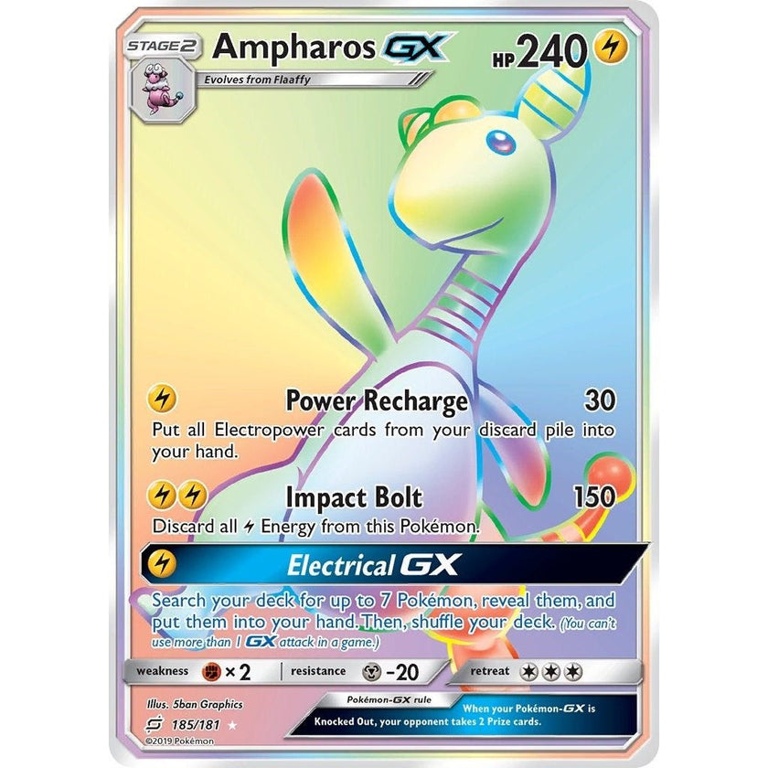 Ampharos GX (Secret) (185/181) (SM9)
