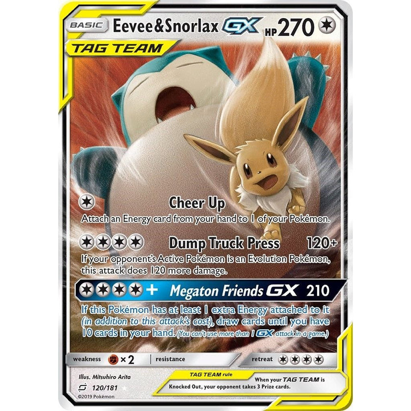 Eevee & Snorlax GX (120/181) (SM9)