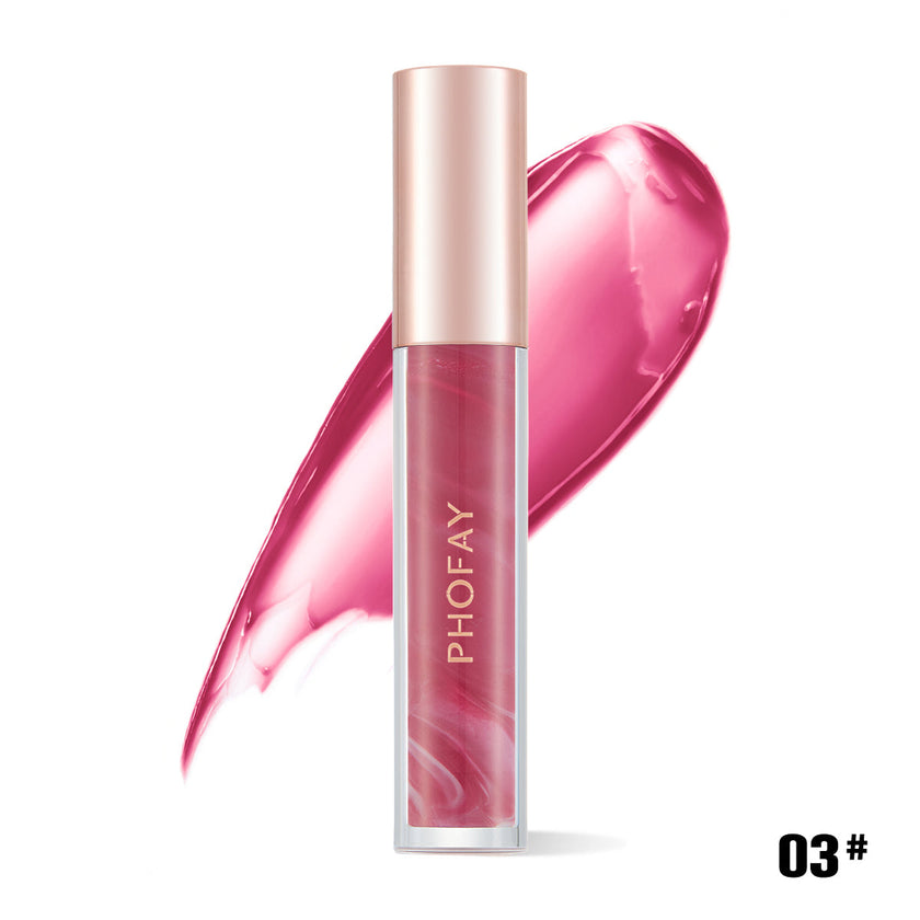 PHOFAY Rose Blooming Hydrating Lip Gloss – Moisturizing Shine, 3.8ml (6 Shades + Set)