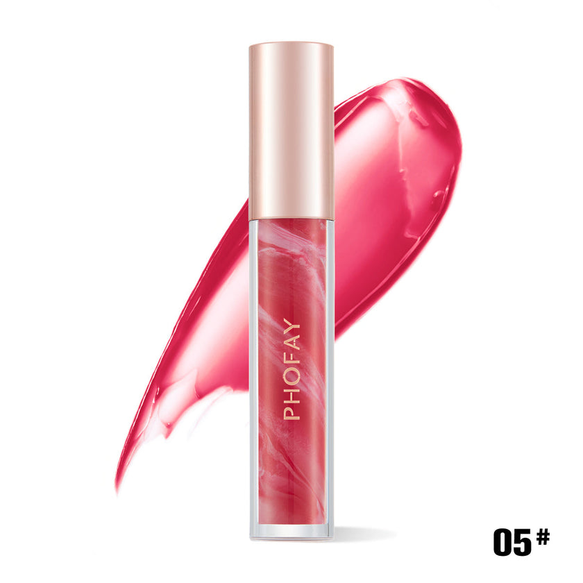 PHOFAY Rose Blooming Hydrating Lip Gloss – Moisturizing Shine, 3.8ml (6 Shades + Set)