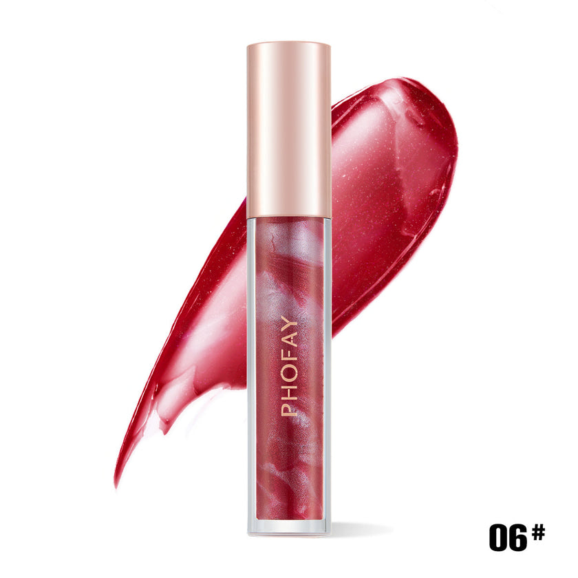 PHOFAY Rose Blooming Hydrating Lip Gloss – Moisturizing Shine, 3.8ml (6 Shades + Set)