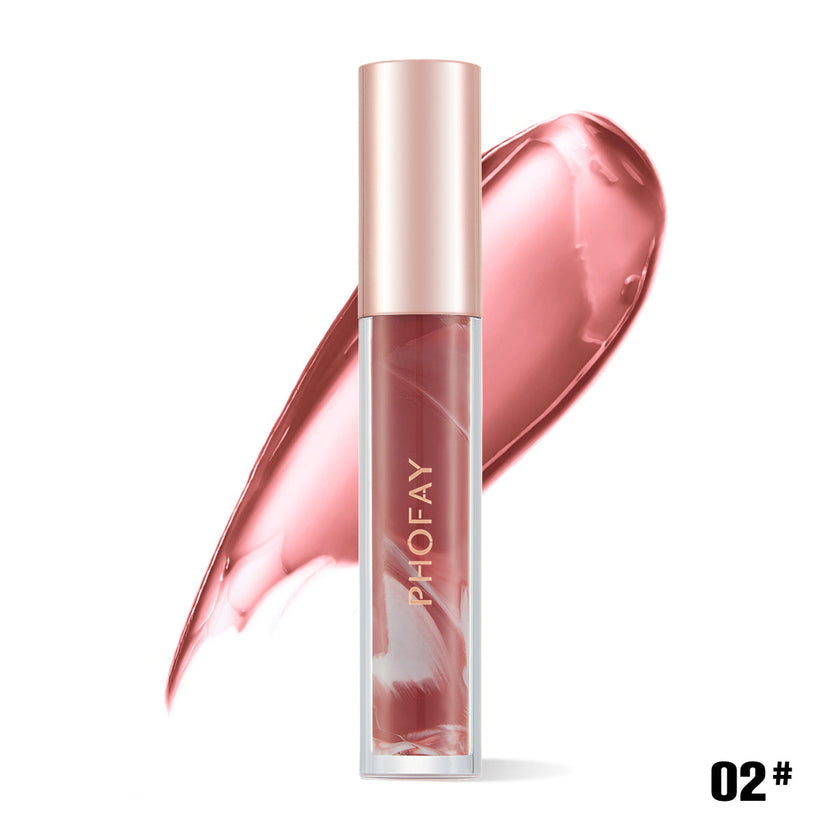 PHOFAY Rose Blooming Hydrating Lip Gloss – Moisturizing Shine, 3.8ml (6 Shades + Set)