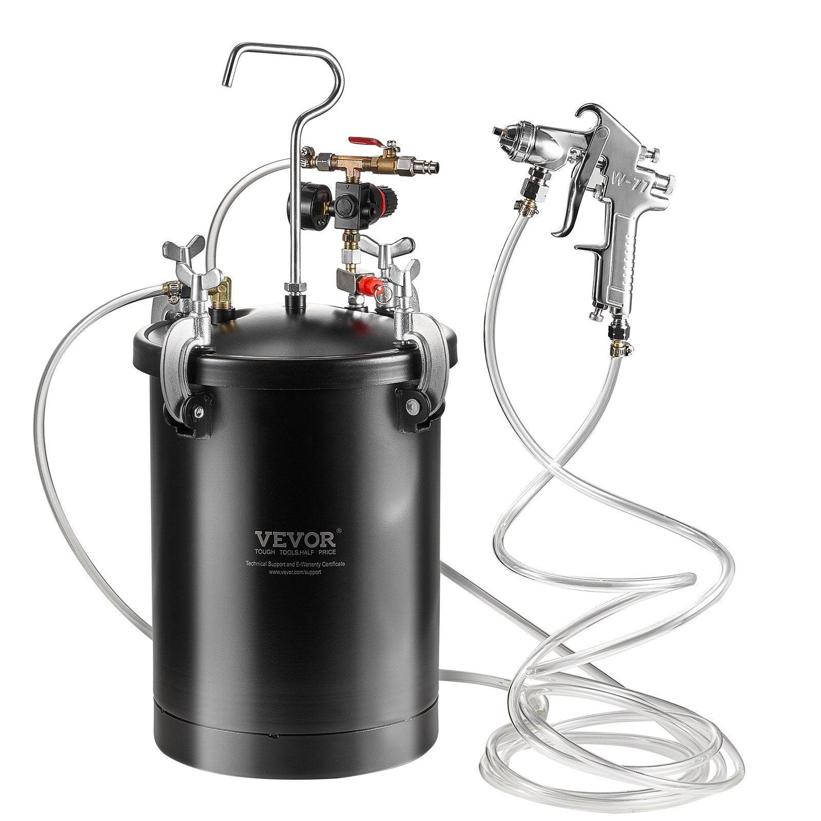 Spray Paint Pressure Pot Tank 15L 3.75gal Spray Gun Hoses Pressure Gauge
