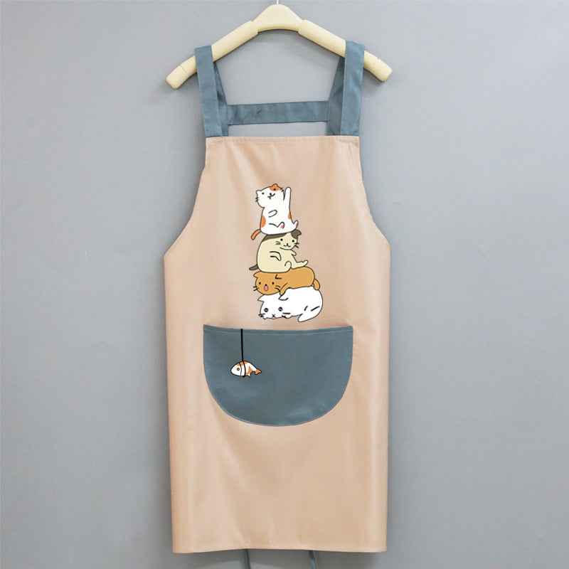 Cute Japanese Female Korean Version Home Adult Kitchen Water And Oil Working Man