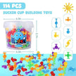 114pcs Silicone Suction cup building toys for Kids