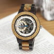 Wooden Mechanical Watch for Men – Skeleton Automatic Wristwatch (30M Waterproof)