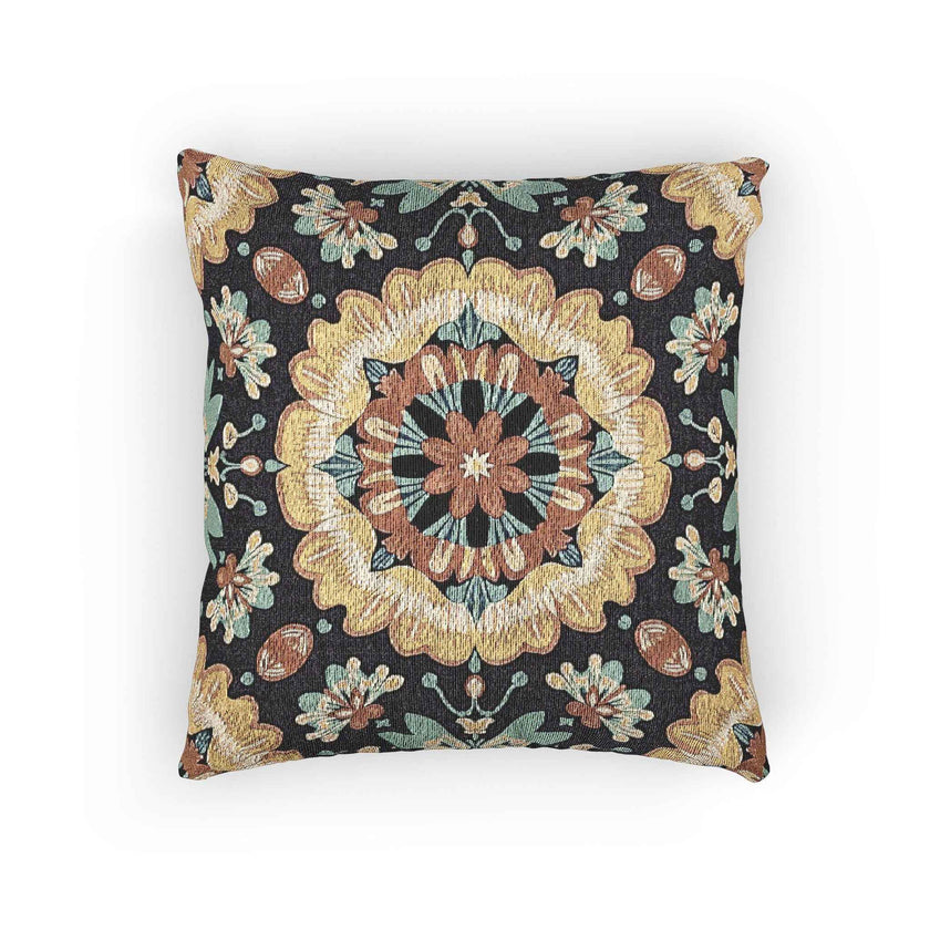 Boho Mandala Woven Pillow | Kilim Mosaic Pillow Cover