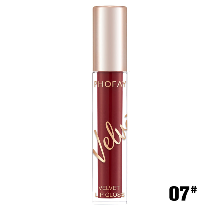 PHOFAY Velvet Lip Gloss – Weightless Matte Finish, 3ml (8 Shades)