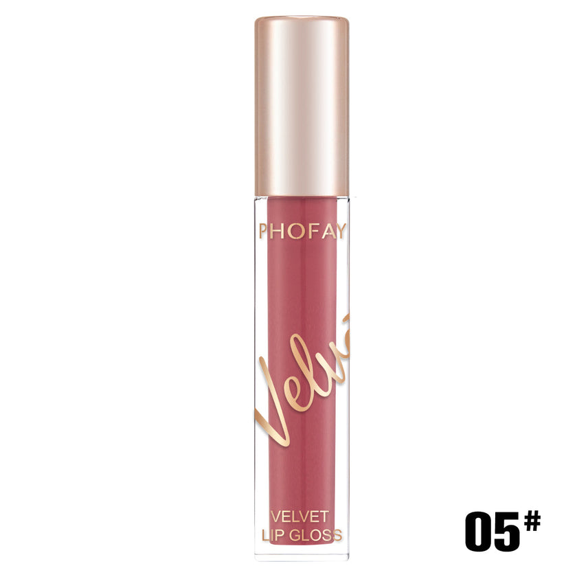 PHOFAY Velvet Lip Gloss – Weightless Matte Finish, 3ml (8 Shades)