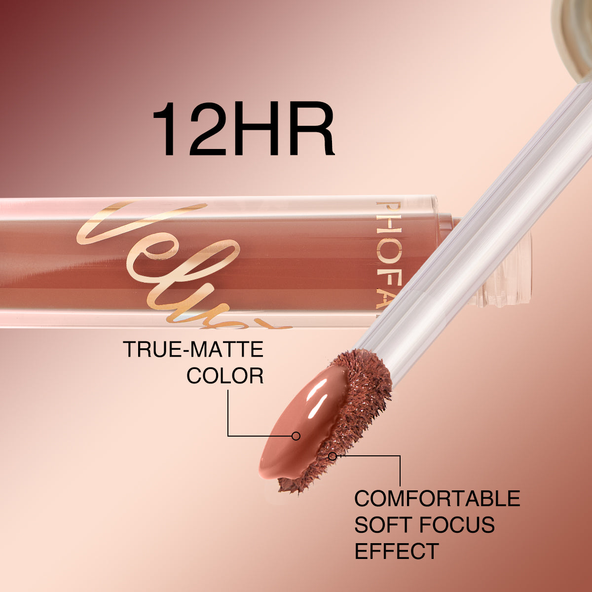 PHOFAY Velvet Lip Gloss – Weightless Matte Finish, 3ml (8 Shades)