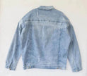 Casual Light Blue Cotton Denim Jacket for Men