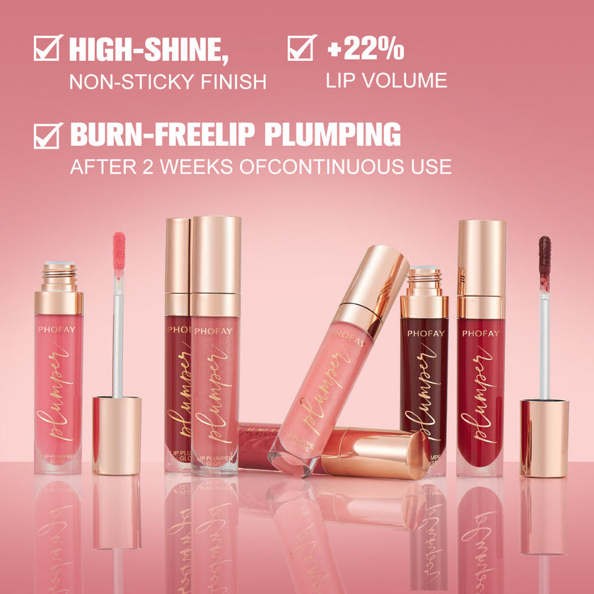 PHOFAY Shiny Lip Plumper Gloss – Plumping & High-Shine Finish, 7ml (13 Shades + Sets)