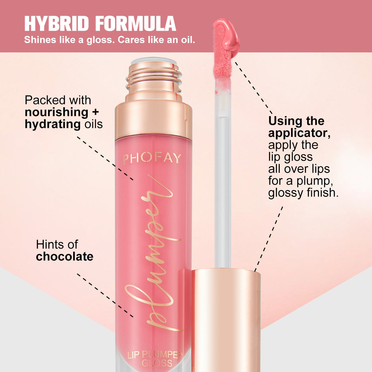 PHOFAY Shiny Lip Plumper Gloss – Plumping & High-Shine Finish, 7ml (13 Shades + Sets)