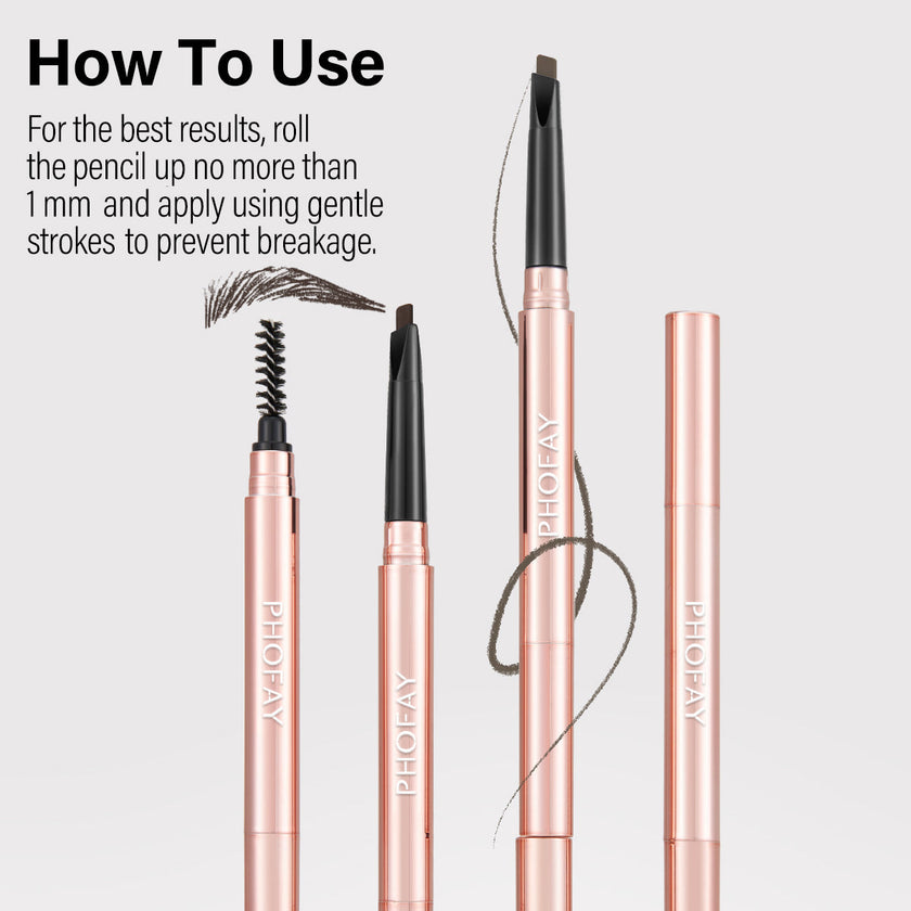 PHOFAY Triangular Eyebrow Pencil – Waterproof, Easy-Fill Brow Definer (4 Shades + Set)