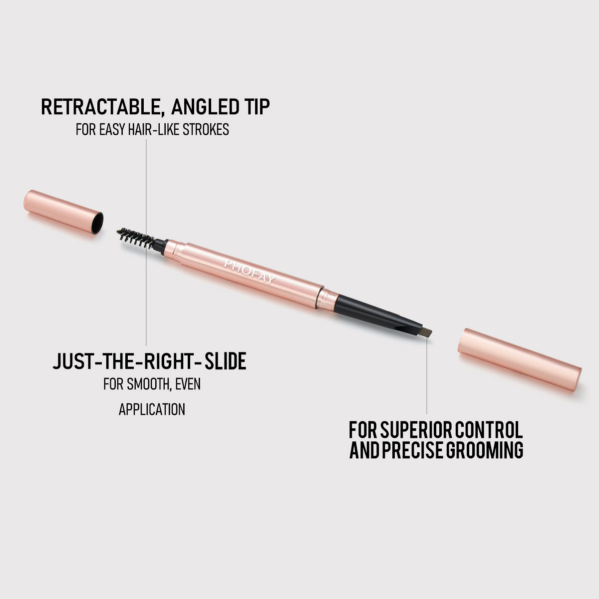 PHOFAY Triangular Eyebrow Pencil – Waterproof, Easy-Fill Brow Definer (4 Shades + Set)