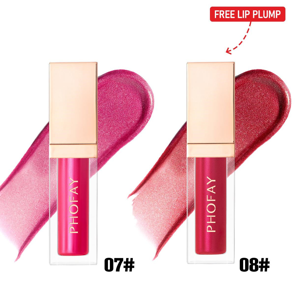 PHOFAY Ultra-Glossy Lip Gloss – 2-Shade Sets, High-Shine Finish, 6ml (4 Set Options)