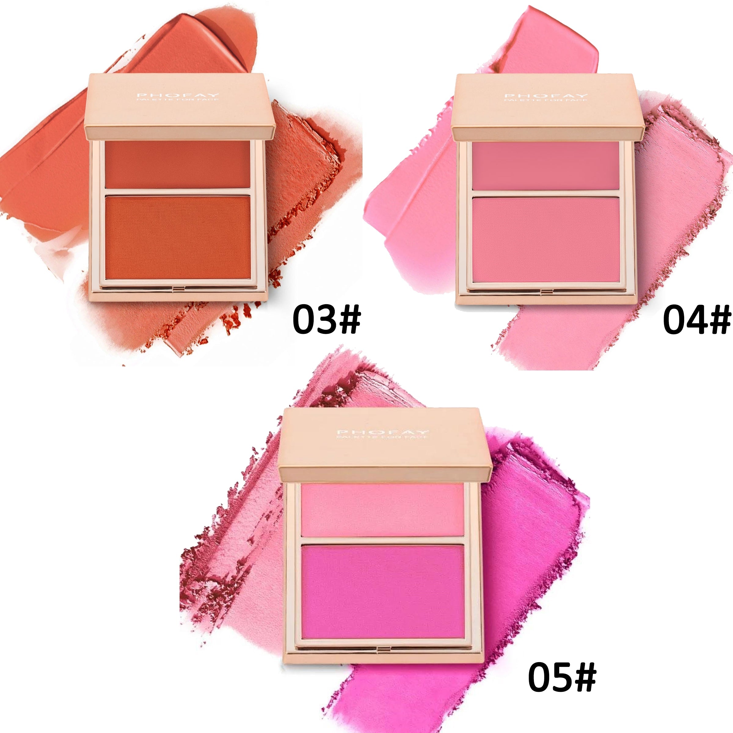 PHOFAY Double-Take Cream & Powder Blush Duo – Multi-Colour Blush & Contour Set
