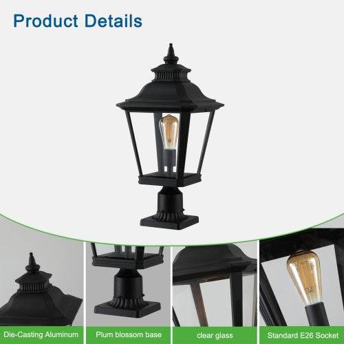 Outdoor Glass Pillar Headlights exterior decor Landscape Pathway Lighting