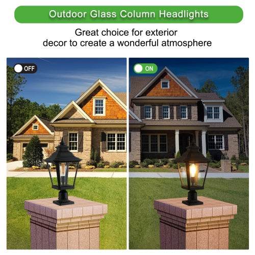 Outdoor Glass Pillar Headlights exterior decor Landscape Pathway Lighting