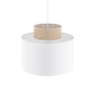 Duo White Jute Scandinavian Pendant Ceiling Light for Kitchen Island, Dining Room & Natural Interiors