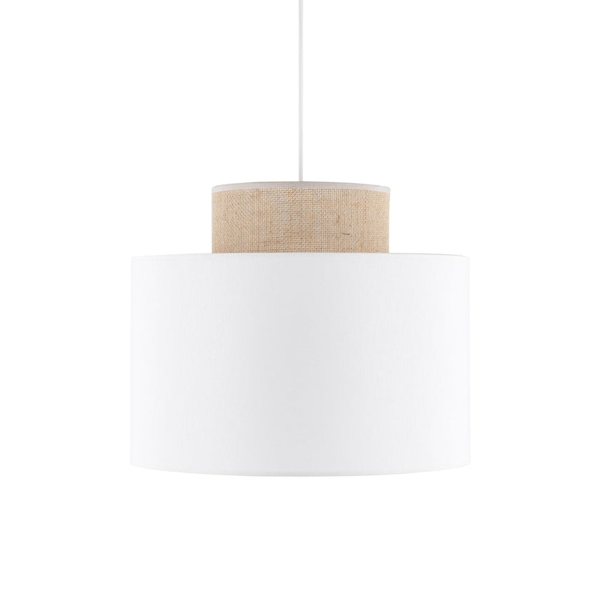 Duo White Jute Scandinavian Pendant Ceiling Light for Kitchen Island, Dining Room & Natural Interiors
