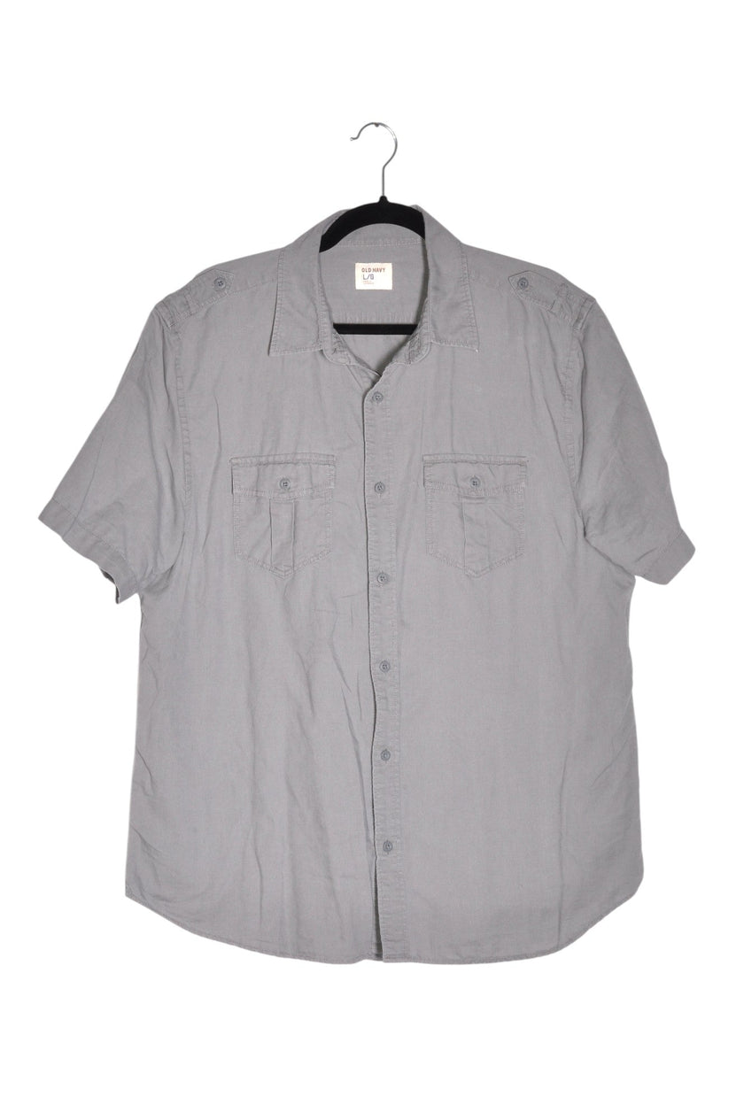 OLD NAVY Men Button Down Tops Regular fit in Gray - L