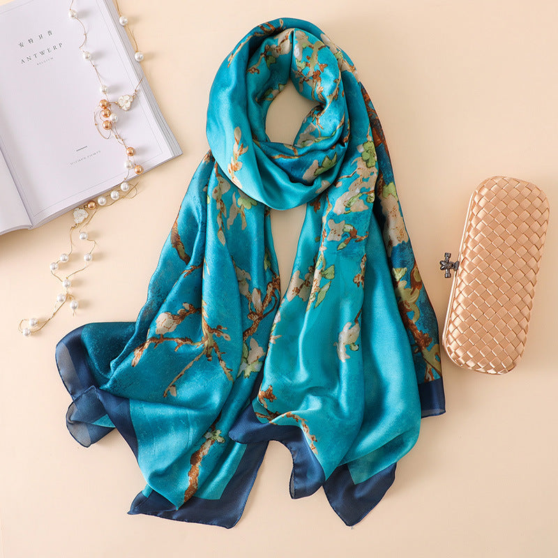 Women's Summer Sunscreen Silk Shawl Scarf – Lightweight UV Protection Travel Wrap | Canada & USA
