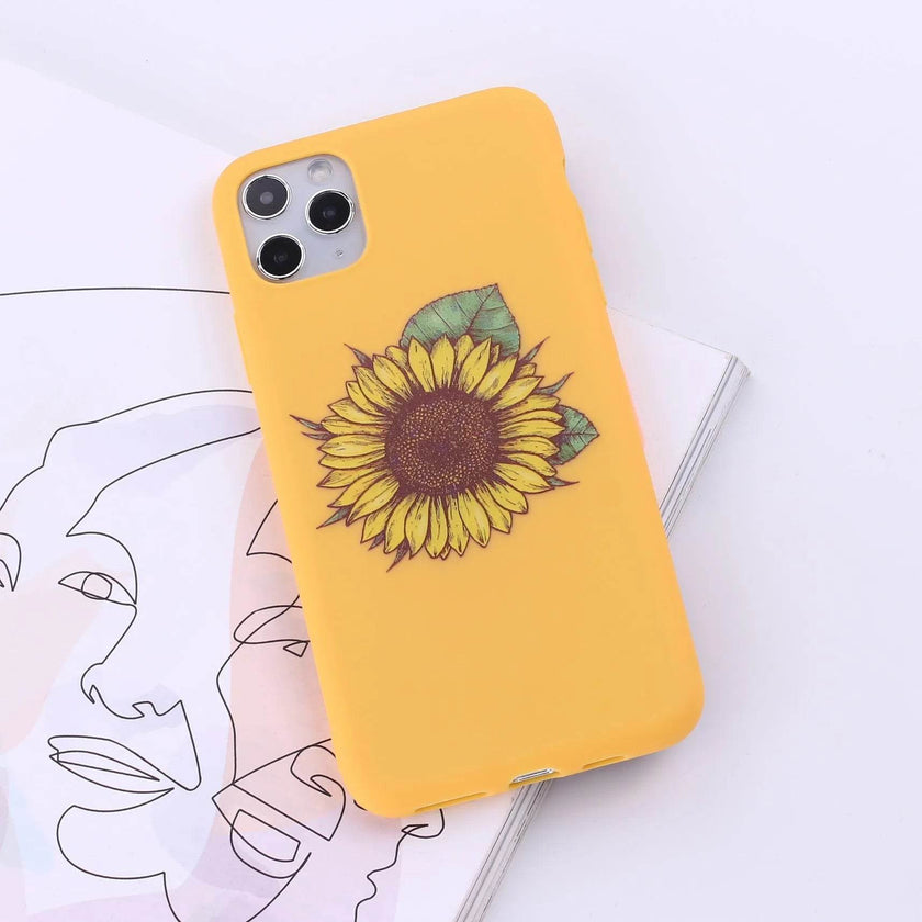 Floral Printed Liquid Silicone mobile phone case Unisex