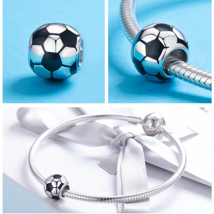 925 Sterling Silver Sports Ball DIY Bracelet Bead – Volleyball Football Baseball Tennis