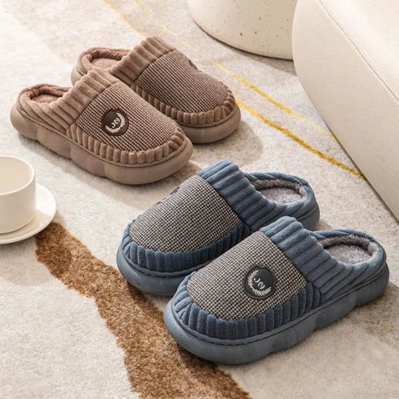 Plush Slippers – Warm Non-Slip PVC Overshoe Home Footwear