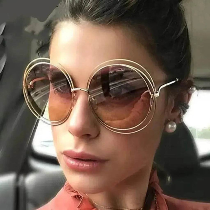 Large Frame Round Frame Unisex Sun Glasses True Film Ink Mirror Flat Light Mirror